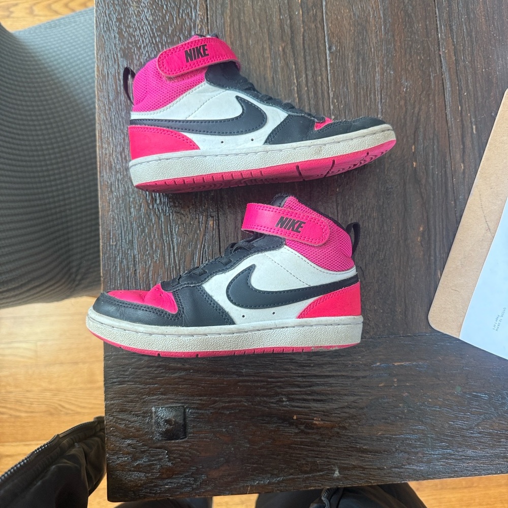 Nike Kids Sneakers - Pink, Black, and White